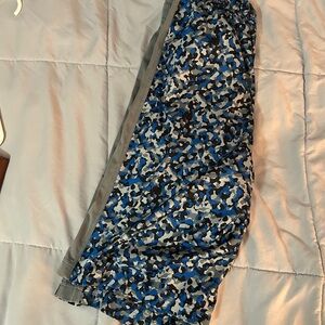 Blue and Gray Camouflage Shorts